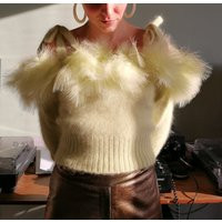 Thierry Mugler Light Lime Cloud Of Feathers & Angora Jumper | Etsy (US)