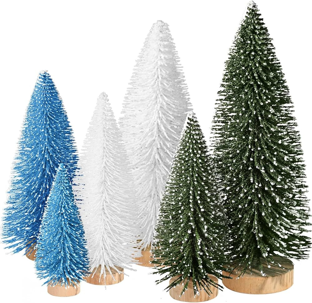 6pcs Mini Christmas Trees Christmas Decor, Artificial Christmas Mini Bottle Brush Trees Tabletop,... | Amazon (US)