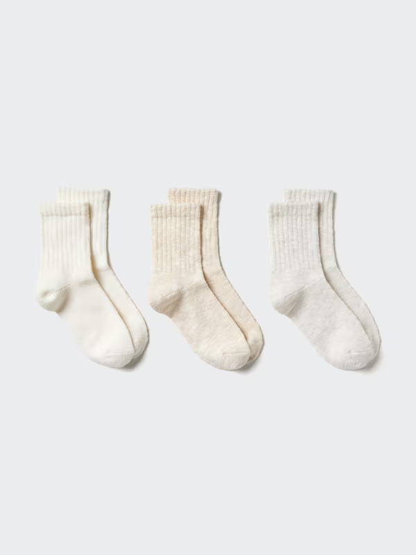 Socks (Crew Slub, 3 Pairs) | UNIQLO (UK)