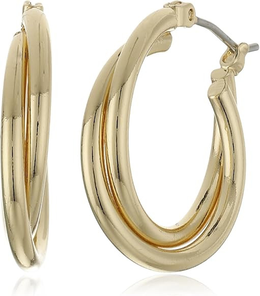 Nine West"Infinite Shine" Twisted Clicktop Hoop Earrings | Amazon (US)