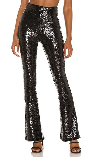 Sequin Flared Legging in Black | Revolve Clothing (Global)