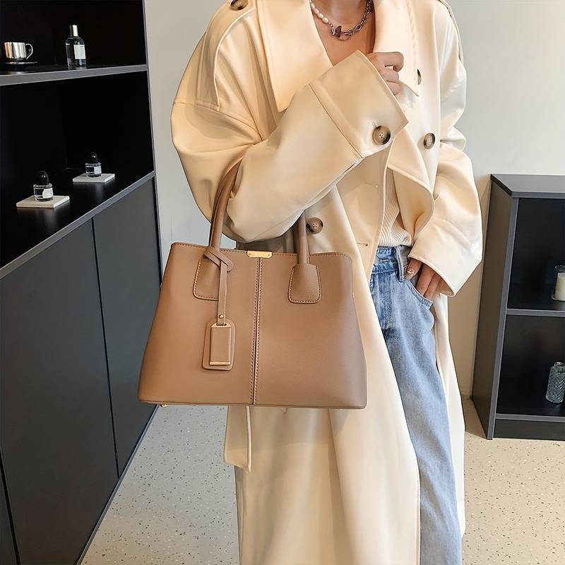 Solid Color Handbag Women Large Capacity Crossbody Bag - Temu United Kingdom | Temu Affiliate Program