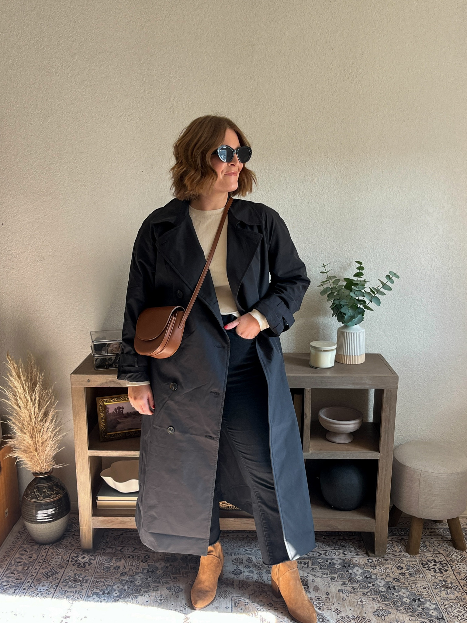 Styling a black trench coat with brown accents// this ribbed long sleeve tee is a great base layer! Wearing the color “cream"

M in trench coat and long sleeve tee (size down)

#LTKStyleTip #LTKMidsize #LTKSeasonal