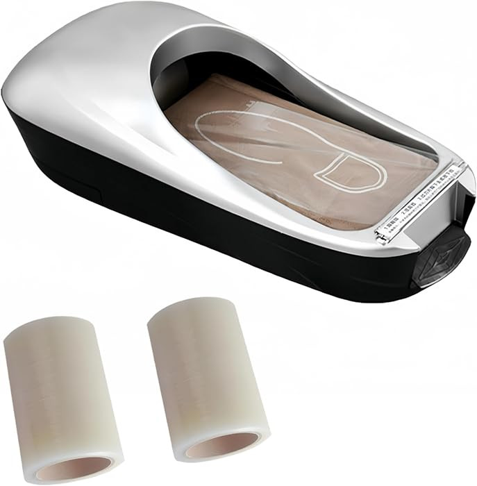 Automatic Shoe Cover Dispenser Machine with 1 Roll Overshoe Film Silver Kit for Home, Lab, Office... | Amazon (US)