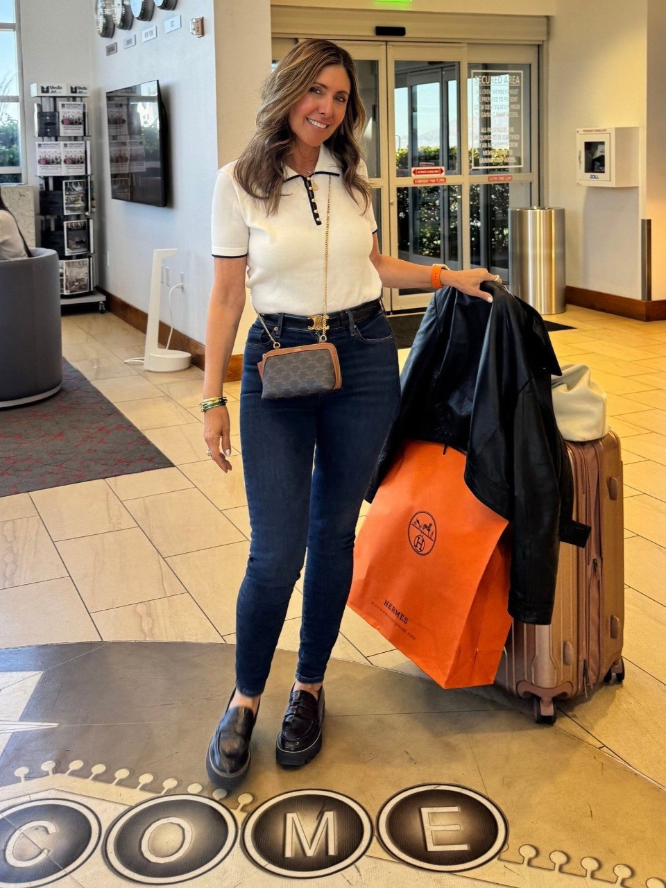 Effortlessly chic in my FRAME polo top, FRAME skinny jeans, and Franco Sarto loafers. Finished the look with a Celine crossbody bag and belt for that perfect polished touch. ✨ Keeping it simple yet elevated—because style doesn’t have to be complicated. ✨ #OOTD #StyleGoals #StreetStyle #EffortlessElegance #ChicAndEasy #WardrobeEssentials #ClassicLook 

#LTKFindsUnder50 #LTKStyleTip #LTKTravel