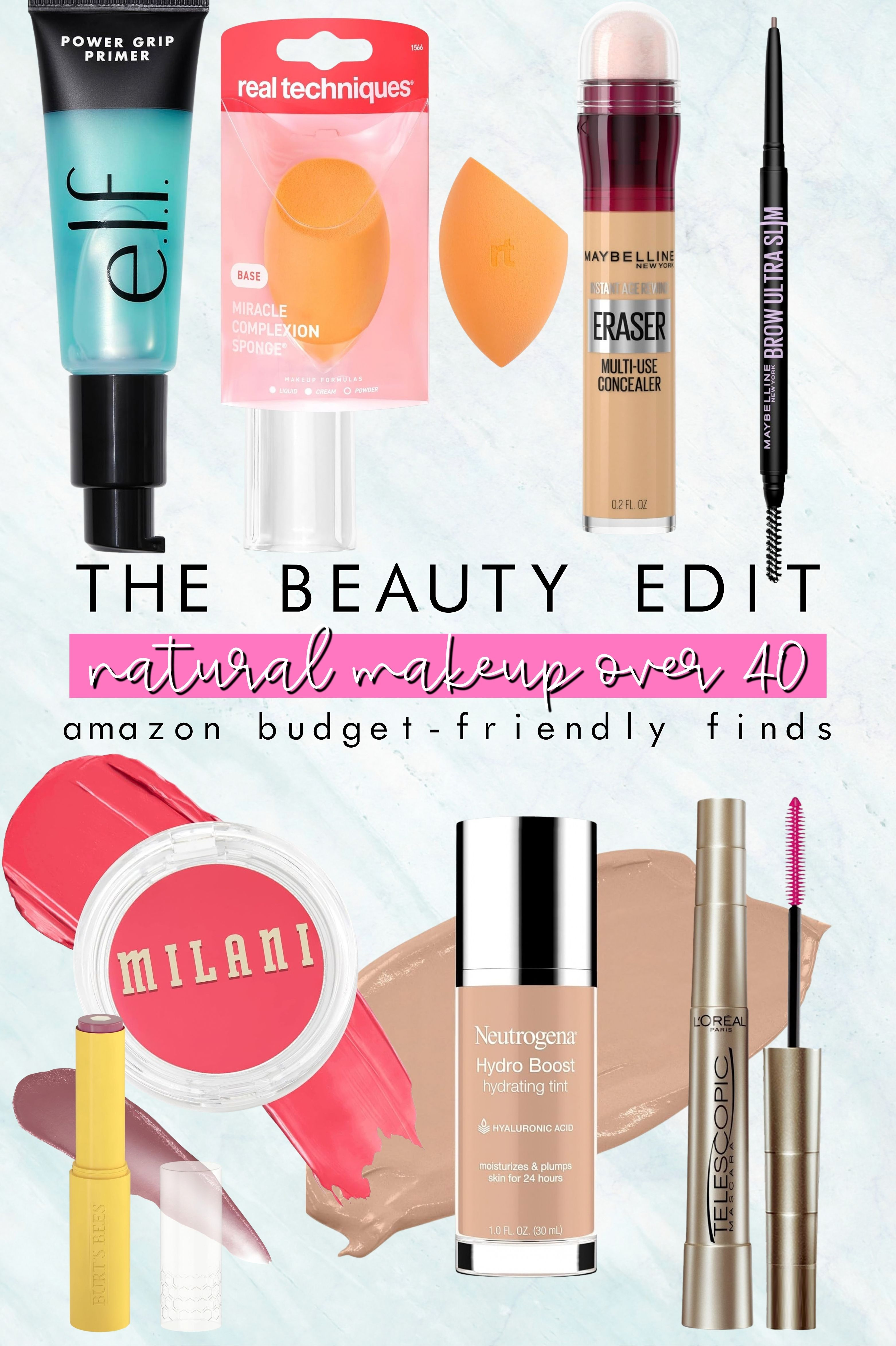 Budget-friendly Amazon makeup that actually works on mature skin! My natural makeup over 40 routine is quick and creamy, with a hydrating tint, cheek color, and mascara that doesn't flake. #makeupover40 #amazonmakeup #naturalmakeup 

 #LTKgrwm #LTKOver40 #LTKBeauty