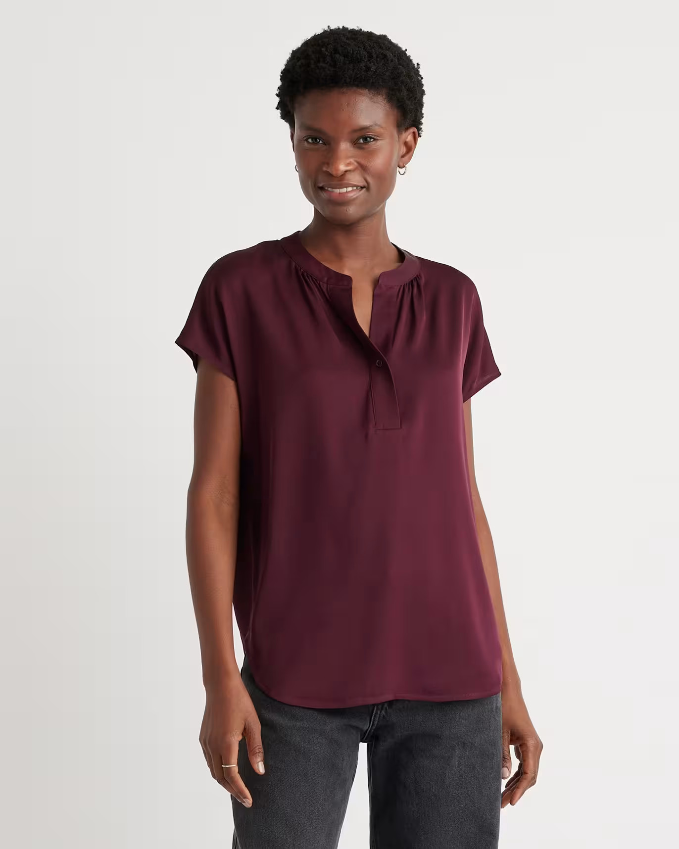 Washable Stretch Silk Dolman Sleeve Blouse | Quince