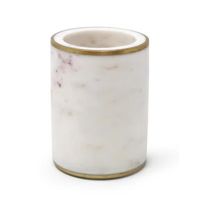 White Marble Cup With Gold Rim | Wayfair North America