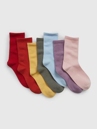 Kids Cotton Crew Socks (7-Pack) | Gap (US)
