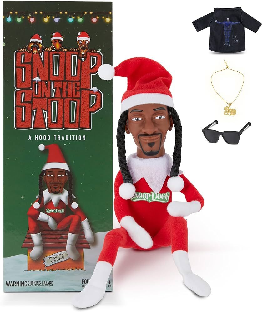 Snoop Dogg Snoop on a Stoop 2023 Christmas Elf Doll, 12” Small Plush Toys Shelf Decor, Includes... | Amazon (US)