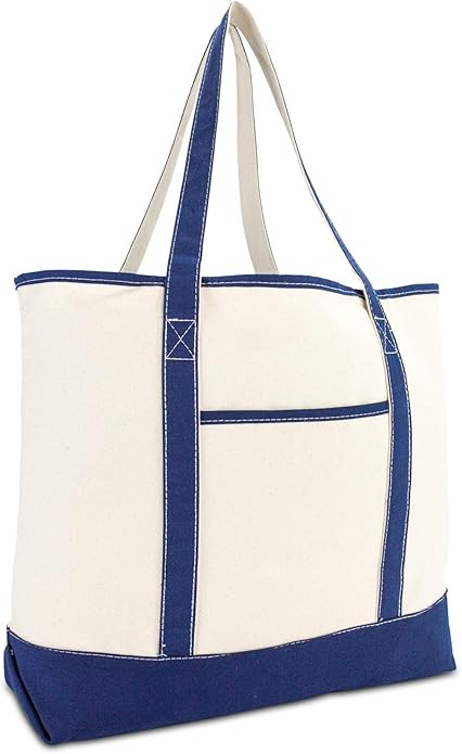 22" Open Top Heavy Duty Deluxe Tote Bag with Outer Pocket | Amazon (US)