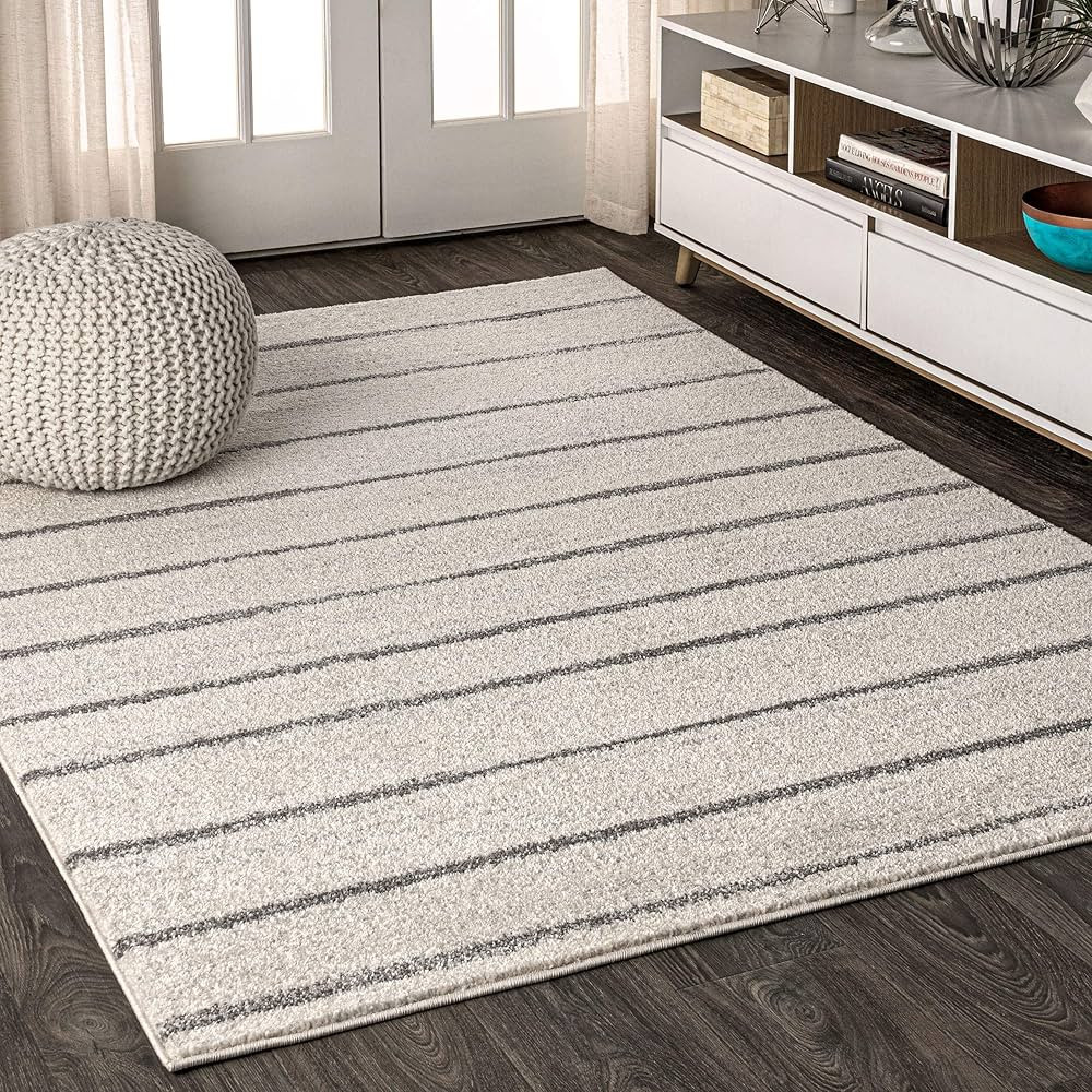 JONATHAN Y MOH201A-5 Williamsburg Minimalist Stripe Indoor Farmhouse Area-Rug Bohemian Minimalist... | Amazon (US)