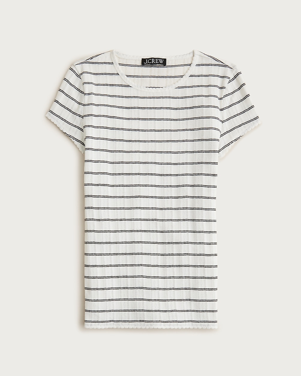 Pointelle short-sleeve T-shirt in stripe | J. Crew US
