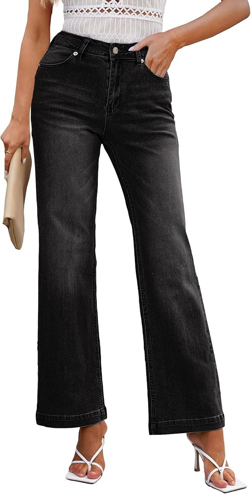 luvamia Wide Leg Jeans for Women High Waisted Baggy 90s Jeans Distressed Stretchy Denim Pants Tre... | Amazon (US)