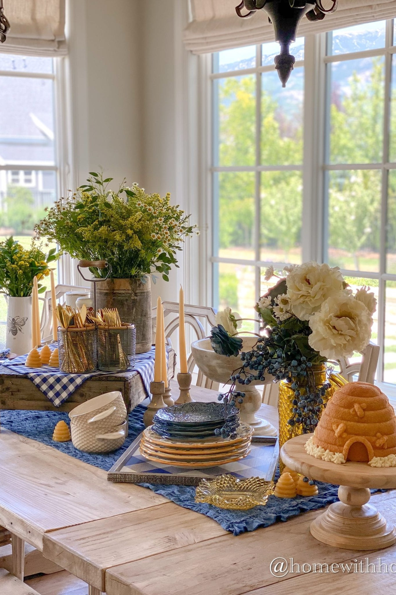 This cozy blue & white tablescape is giving cottagecore charm meets modern farmhouse and I’m obsessed 🤍 From the layered dishes to the fresh florals + honey-inspired details, it’s the perfect setup for brunch, hosting, or everyday dining.

Tap to shop my full table styling — including my favorite gingham runner, neutral dishes, candle holders, and vintage-inspired decor pieces 🕯️🍯🌿

#LTKhome #LTKspring #LTKhosting #LTKfinds #LTKstyle #farmhousestyle #cottagestyle #cottagecoredecor #springtablescape #tablescapeinspo #blueandwhitedecor #homedecorideas #entertainingathome #brunchdecor #farmhousetable #modernfarmhouse #cozyhome #neutraldecor #vintagestyle #kitcheninspo #diningroomdecor #homestyling #seasonaldecor #easyspringdecor #homewithhollyj #shophollyjhome 

 #LTKfoodie #LTKSeasonal #LTKHome
