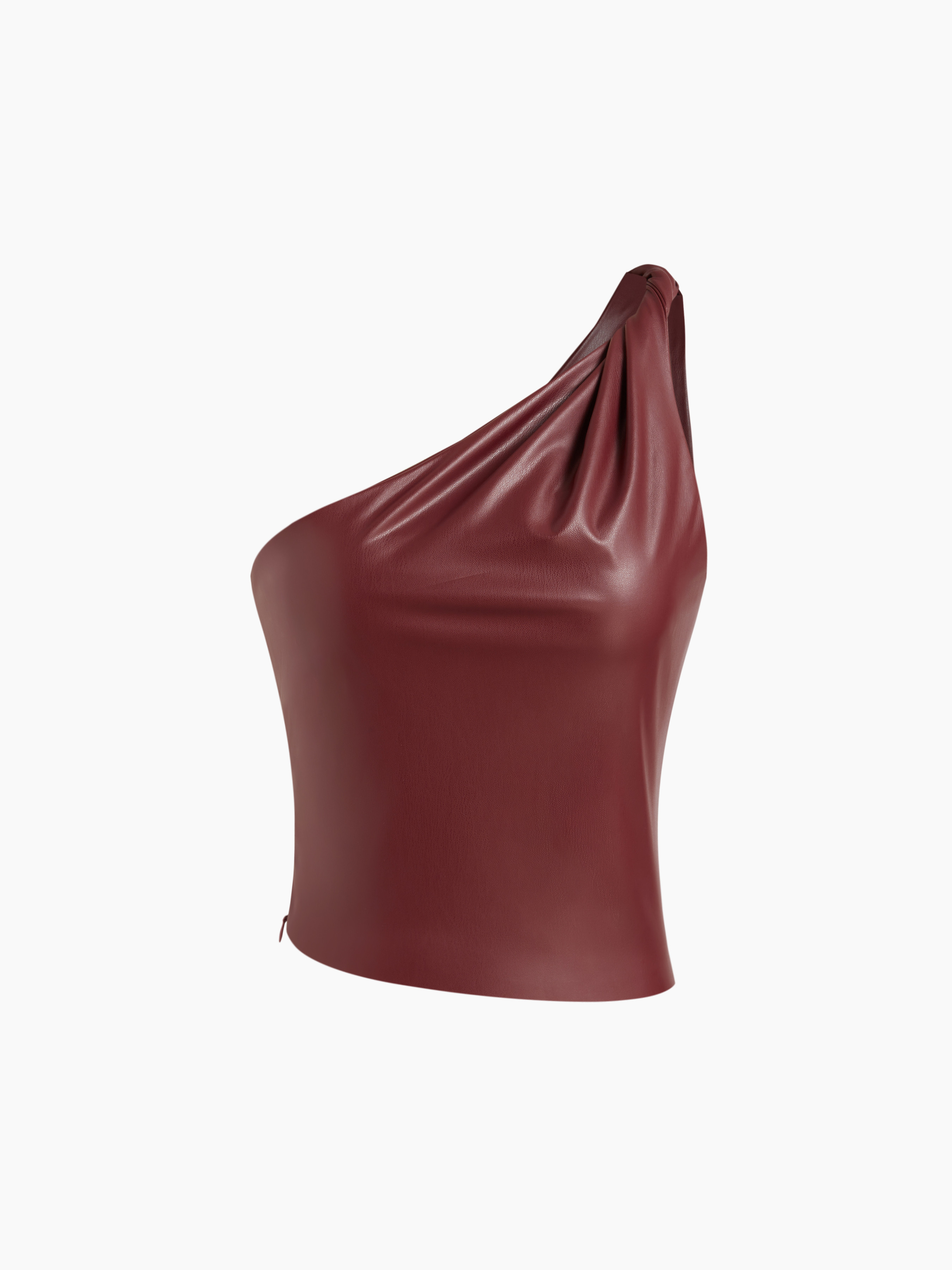 Faux Leather Faux Leather Asymmetrical Neck Tank Top For Music Festival/Live House | Cider