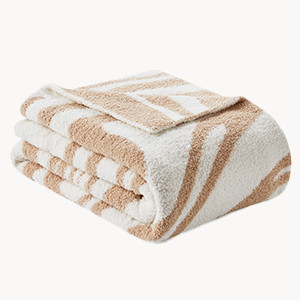 Snuggle Sac Tan Marble Throw Blanket for Couch, Reversible Throw Blanket Warm Cozy Knit Fuzzy Plu... | Amazon (US)