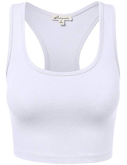 HATOPANTS Women's Cotton Racerback Basic Crop Tank Tops | Amazon (US)