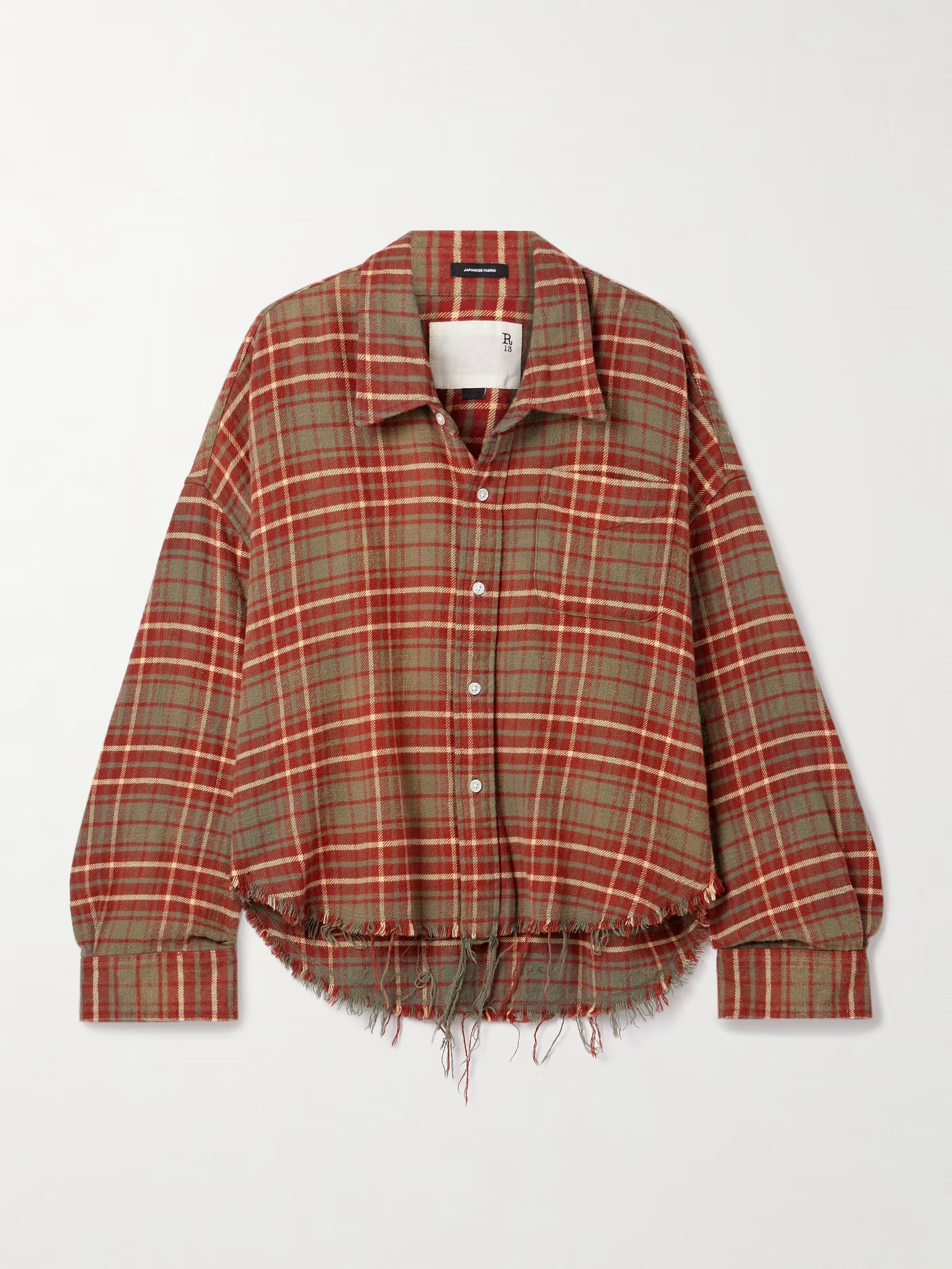 Frayed checked cotton-flannel shirt | NET-A-PORTER (UK & EU)