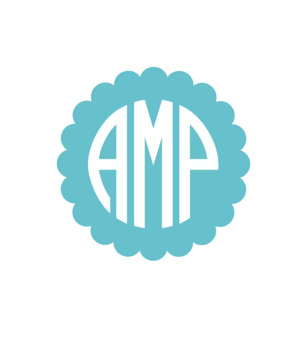 Vinyl Scalloped Monogram Decal | Etsy (US)