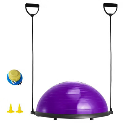 VEVOR Half Exercise Ball Trainer, 23 inch Balance Ball Trainer, 660lbs Stability Ball, Yoga Ball with Resistance Bands & Foot Pump | Target