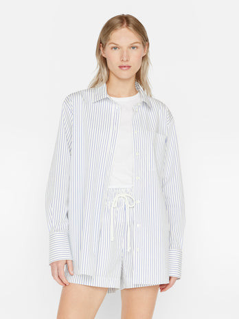 The Oversized Shirt -- Cobalt Multi | Frame Denim