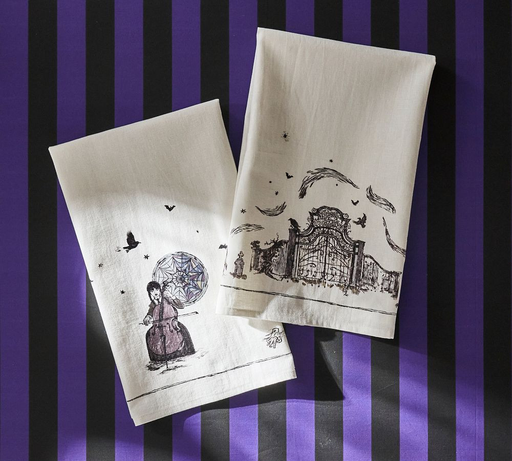 Wednesday Cotton/Linen Tea Towels - Set of 2 | Pottery Barn (US)