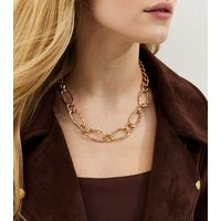 Gold Tone Chunky Oval Chain Link Necklace New Look | New Look (UK)