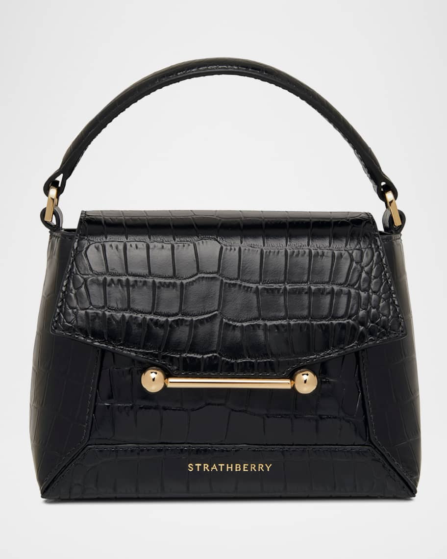 STRATHBERRY Mosaic Croc-Embossed Leather Top-Handle Bag | Neiman Marcus