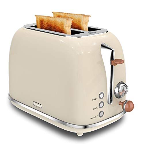 Toaster 2 slice, KitchMix Retro Stainless Steel Toaster with 6 Settings, 1.5 In Extra Wide Slots, Ba | Amazon (US)