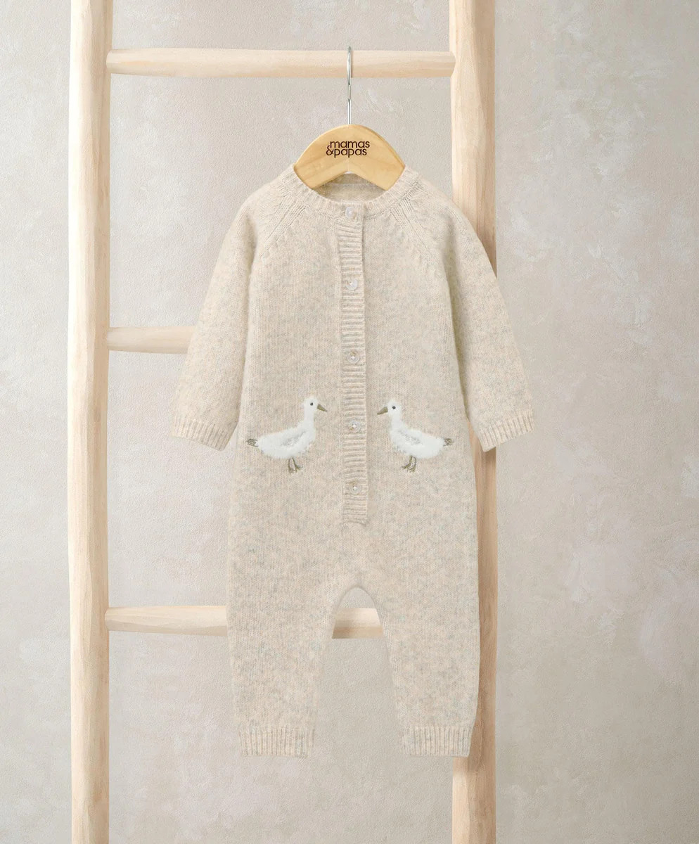 Duck Knitted Romper Oatmeal | Mamas & Papas