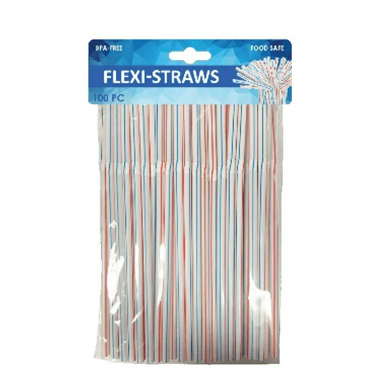 Evri Flexi Straws Red and Blue 100PK - Walmart.com | Walmart (US)