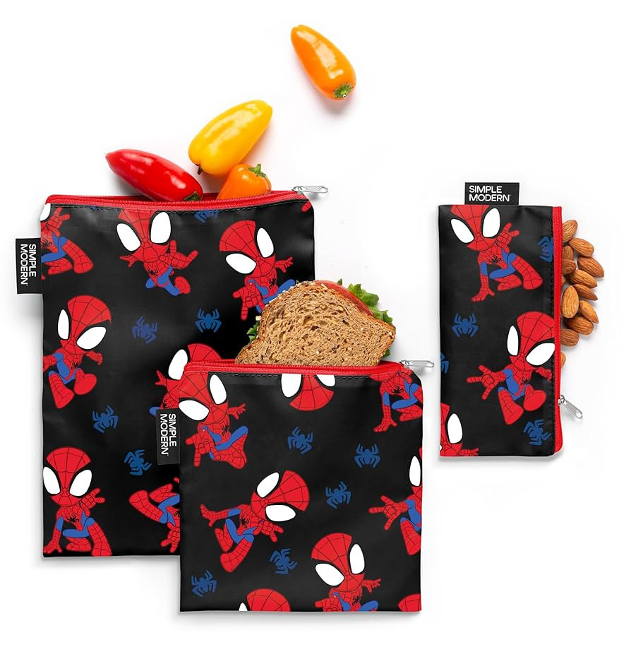Simple Modern Marvel Reusable Snack Bags for Kids, Girls, Boys | Food Safe, BPA & Phthalate Free ... | Amazon (US)
