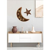 Wooden Crescent Moon Wall Shelf | Etsy (US)
