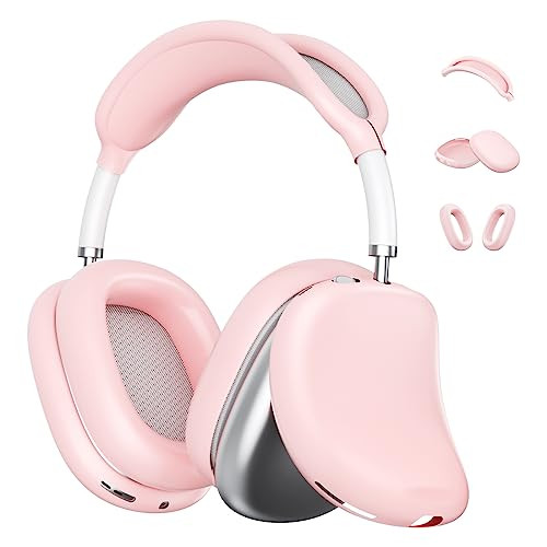 for AirPod Max Ear Covers, Soft Silicone Case Cover Kit for AirPod Max Ear Pad/Ear Cups/Headband, Anti-Scratch Protective Accessories for Apple AirPods Max Headphones (Pink) | Amazon (US)