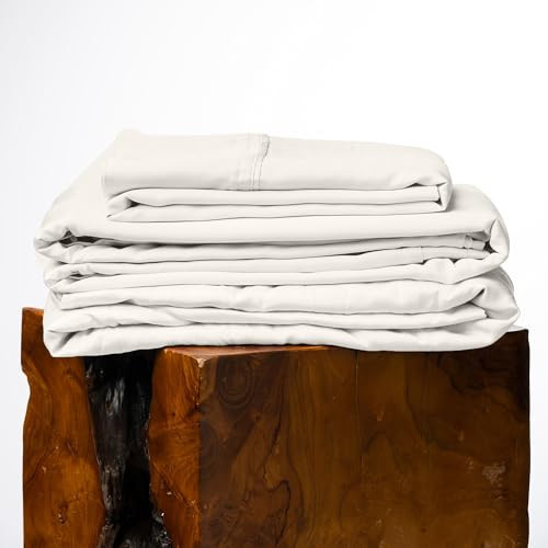 Olive + Crate Eucalyptus Sheets Set – Cooling Sheets for Hot Sleepers – 100% Organic Tencel Lyocell – King Size – Hypoallergenic, Moisture-Wicking – Deep Pockets – Soft, Durable 76" x 80" [Ivory] | Amazon (US)