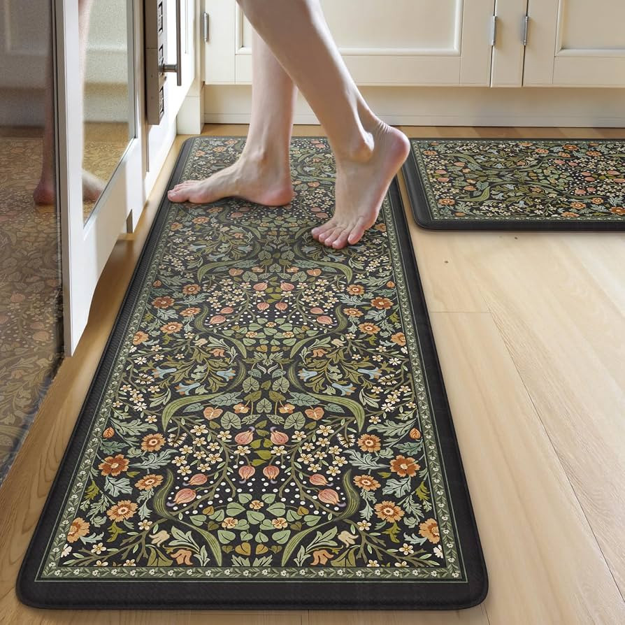 Collive Kitchen Mats for Floor, Kitchen Rugs Sets of 2 Non Slip Washable | Amazon (US)