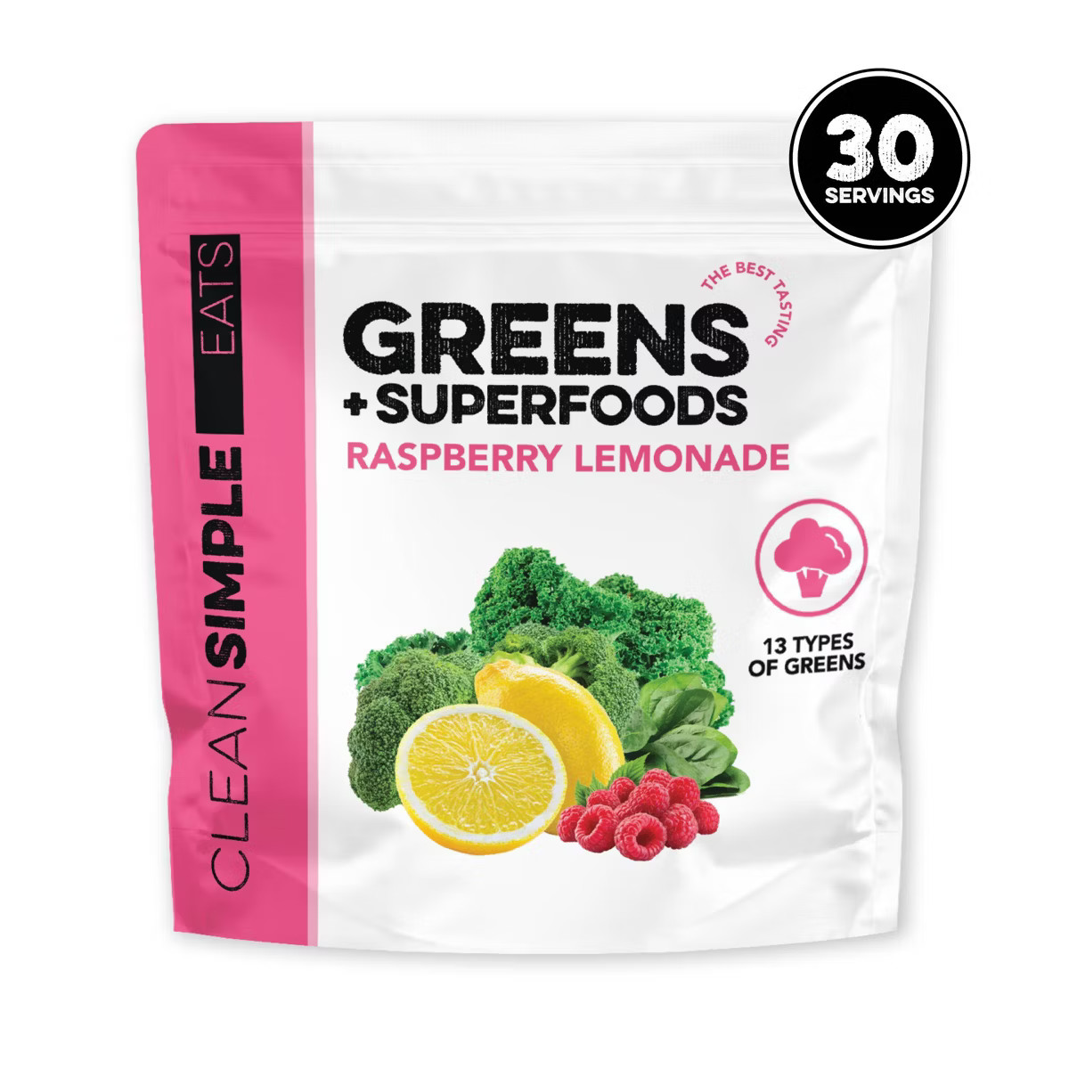Clean Simple Eats Greens Powder - Raspberry Lemonade - 11.6oz/30 Servings | Target
