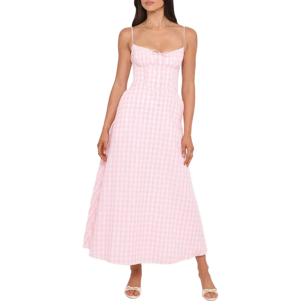 Petal & Pup Tilbury Gingham Maxi Dress in Pink Gingham at Nordstrom, Size 12 | Nordstrom