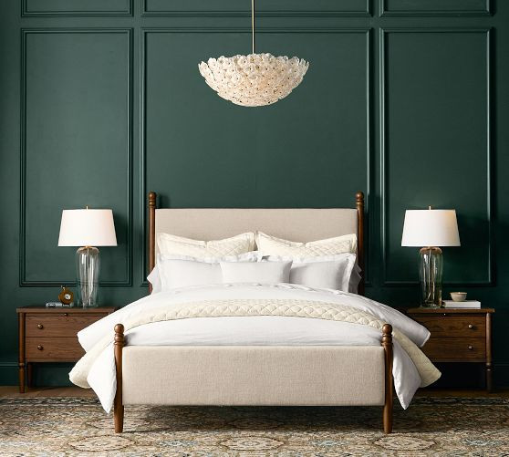 Chris Loves Julia Modern Traditional Bed | Pottery Barn (US)