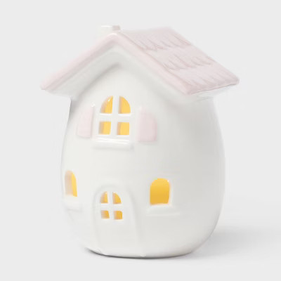 Light Up Ceramic Mushroom Easter House Pink - Spritz™ | Target