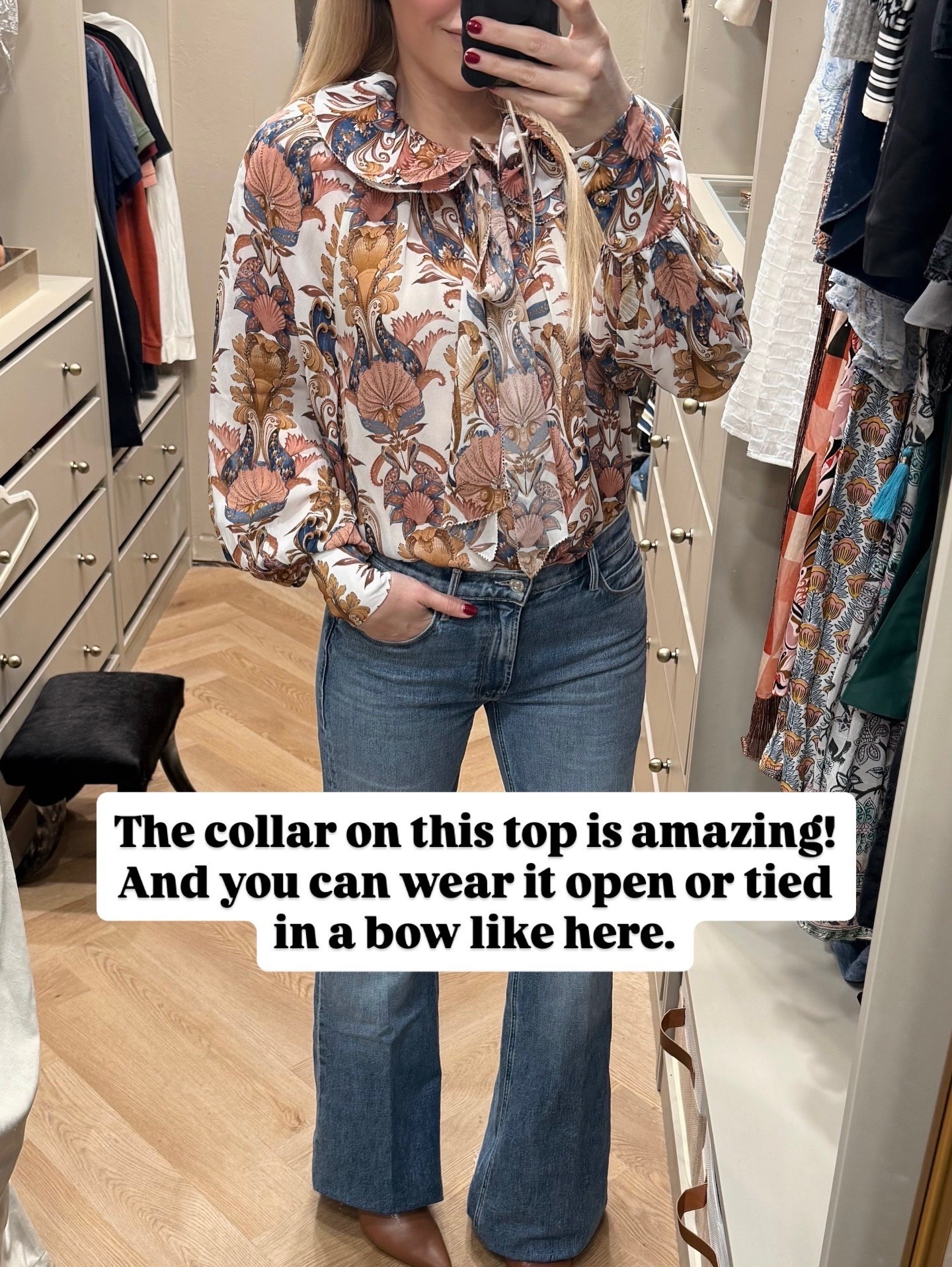 Spring outfit 
**JEANS RUN SMALL BUT HAVE A LITTLE STRETCH**
I sized down for a more loose fit - they do run on the smaller side 