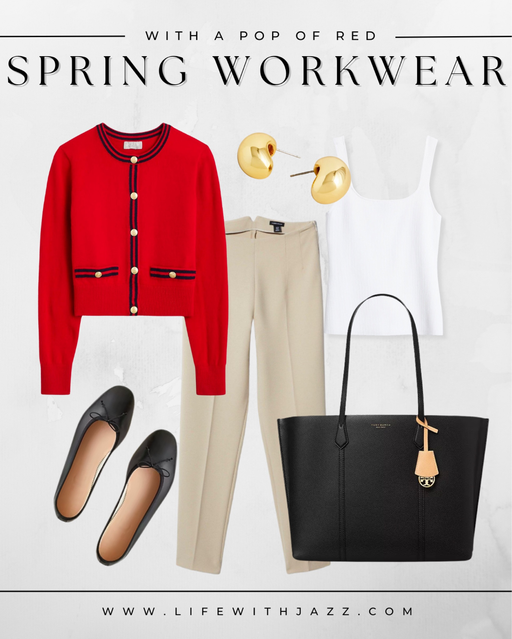 Spring workwear with a pop of red ❤️ 

• J.Crew sweater jacket - linked to similar style
• Karen Millen pants -linked to similar style 
• white Cami
• black ballet flats
• leather black tote

Business casual / smart casual / spring outfits / office outfit / sweater, jacket / ankle pants / classic / Parisian 


#LTKworkwear #LTKSeasonal