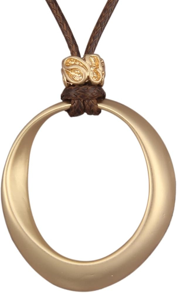 Leather Necklace for Women Vintage Boho Necklaces Black Cord Choker With Pendant Casual Chunky Le... | Amazon (US)