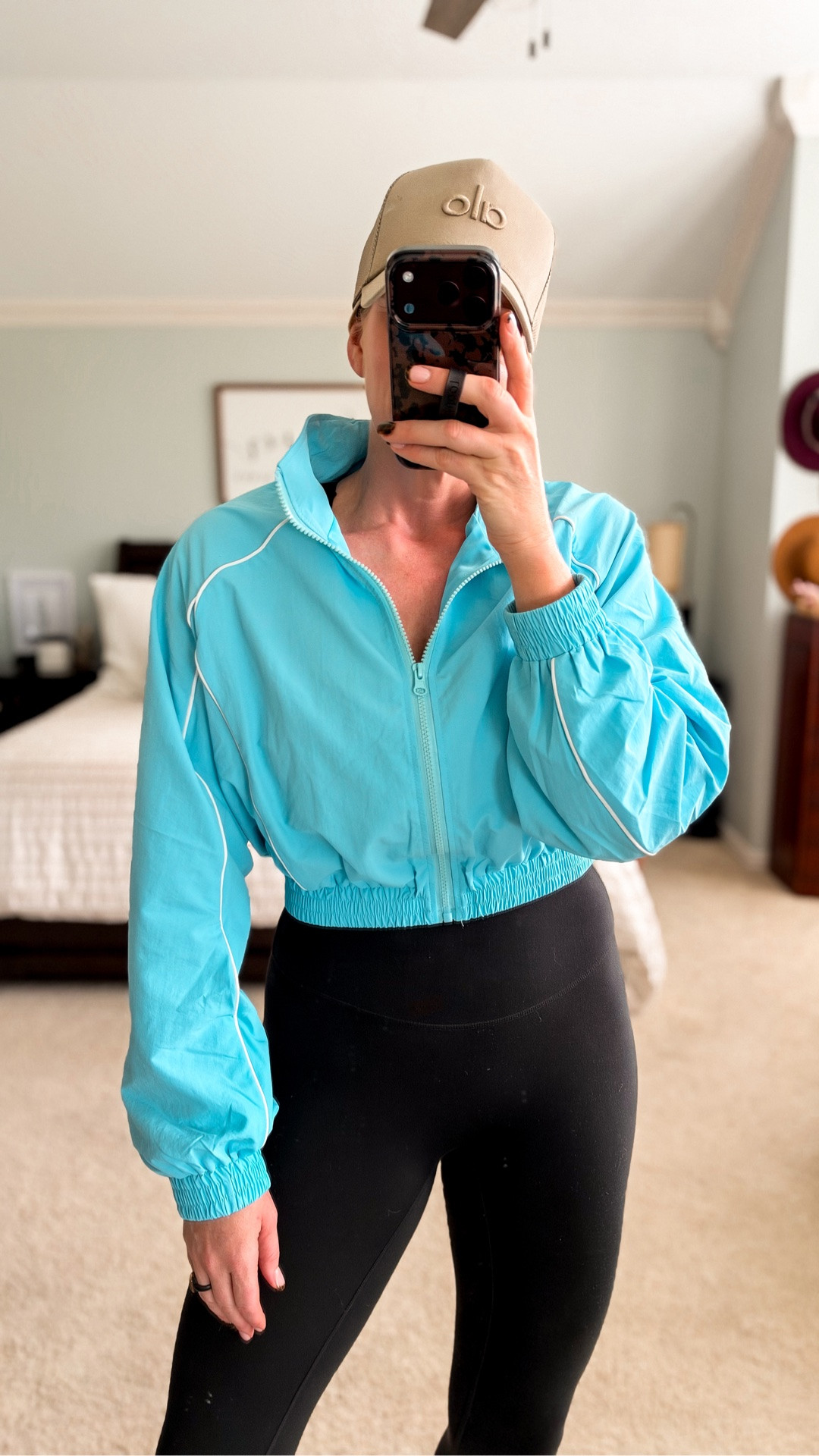 Alo Yoga look for less 
Active jacket runs small
Comes in tons of colors and matches sports bra and leggings

#LTKootd #LTKActive #LTKOver40