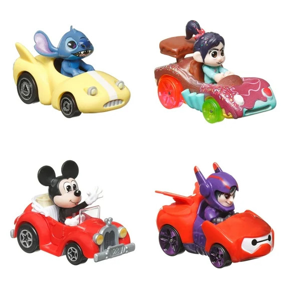 Hot Wheels RacerVerse, Set of 4 Die-Cast Hot Wheels Cars with Disney Characters as Drivers | Walmart (US)