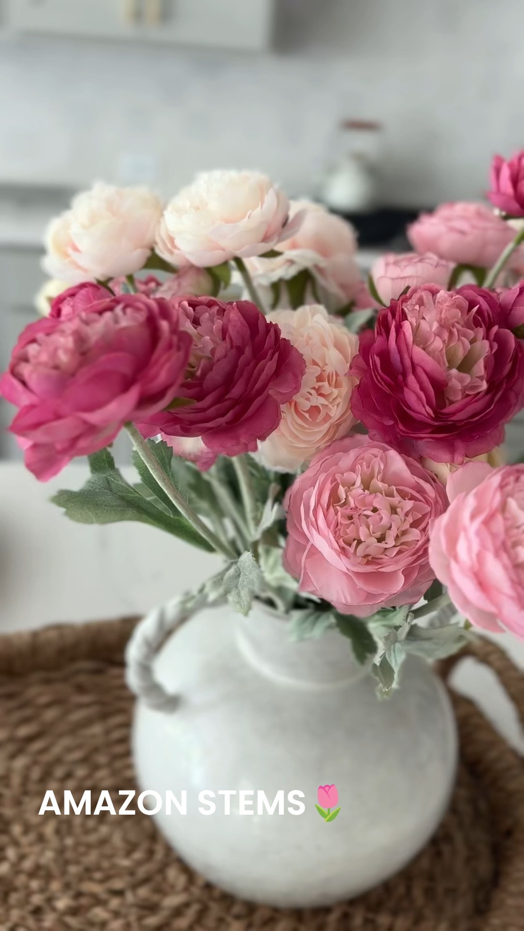 How gorgeous are these!? Ive had multiple people have to touch them because they look so real!!🌷 Amazon home decor, affordable home decor, flowers, spring and summer decor 

#LTKFindsUnder50 #LTKHome #LTKSaleAlert