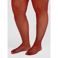 Rhinestone Fishnet Tight in Red | Torrid (US & Canada)