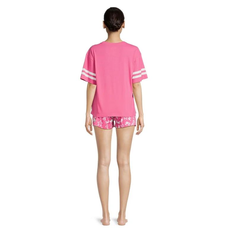 Barbie Women’s Graphic Tee and Shorts Lounge Set, 2-Piece, Sizes XS-3X | Walmart (US)