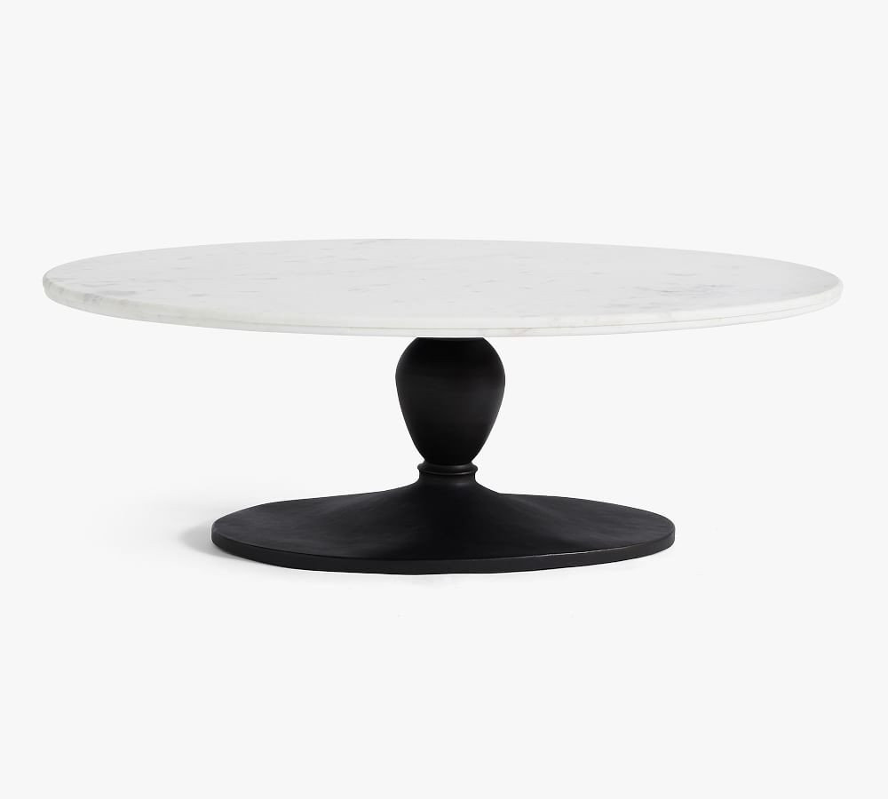 Chapman 52" Marble Oval Coffee Table | Pottery Barn (US)